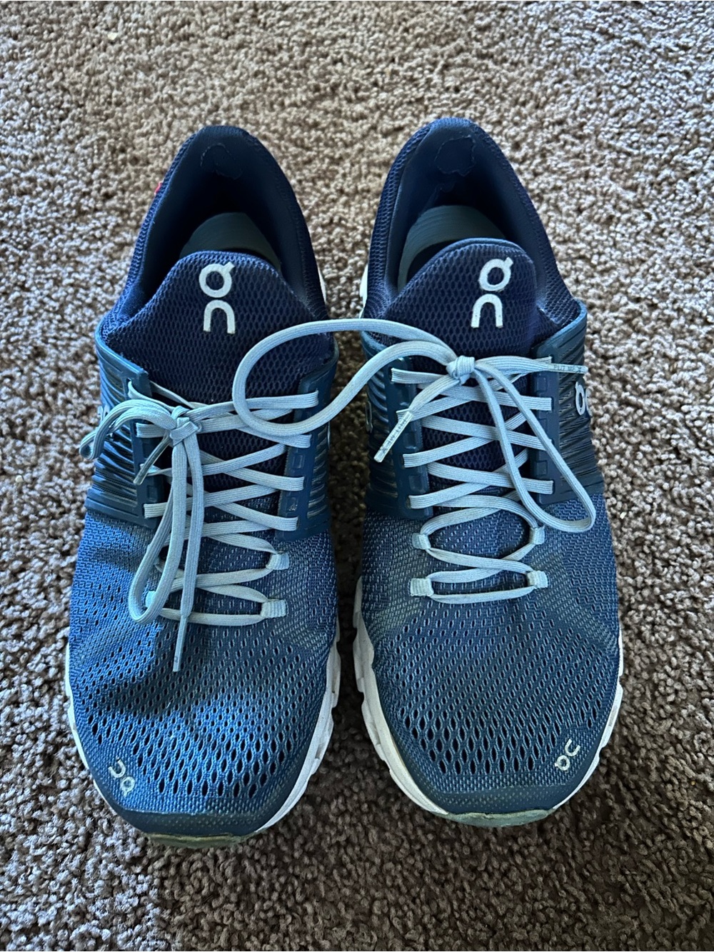 On Running Men’s Athletic Shoes — Navy with Light Blue Accents